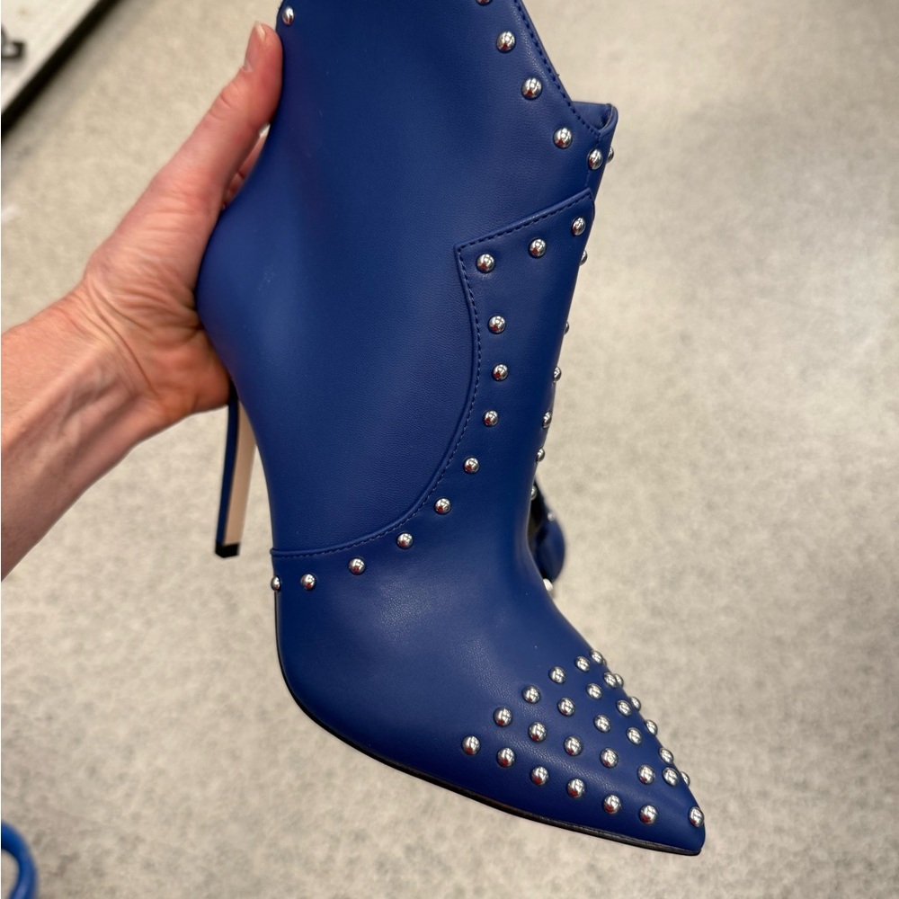 NEW Jessica Simpson Pixellez3 Blue Studded Heeled Boots